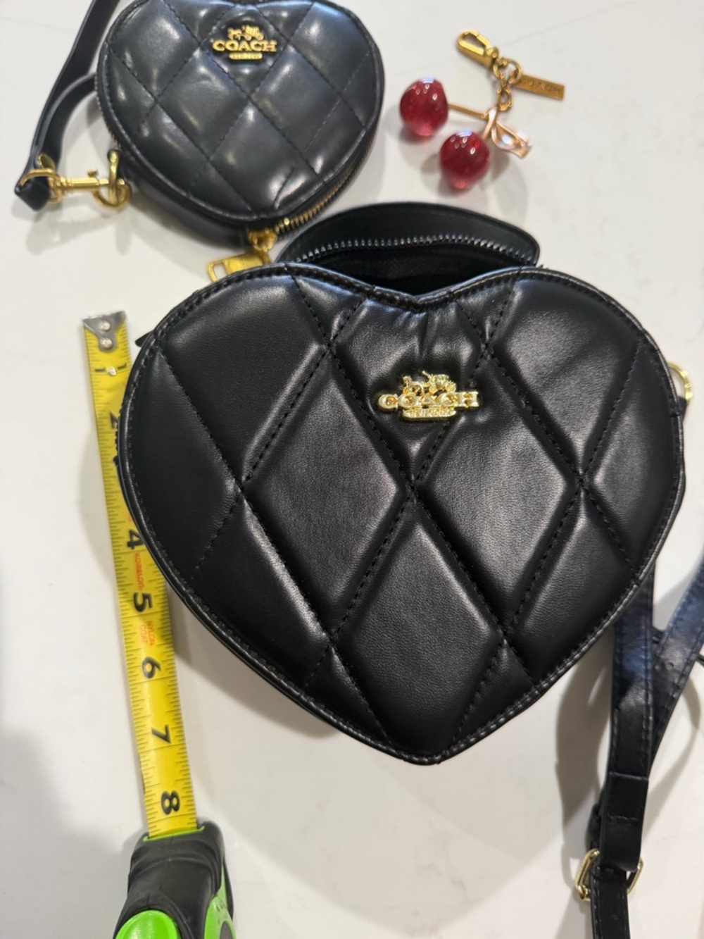 Coach Black Quilted Heart Mini Crossbody with Coin Pouch - Picture 5 of 5